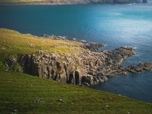 Preview wallpaper rock, cliff, sea, shore, landscape