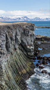 Preview wallpaper rock, cliff, sea, nature, landscape