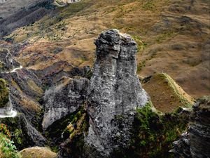 Preview wallpaper rock, cliff, trees, relief, landscape