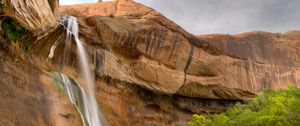 Preview wallpaper rock, cliff, waterfall, river, nature, landscape