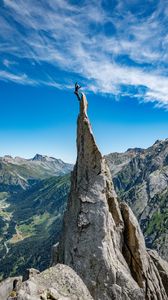 Preview wallpaper rock climber, rock, peak, extreme