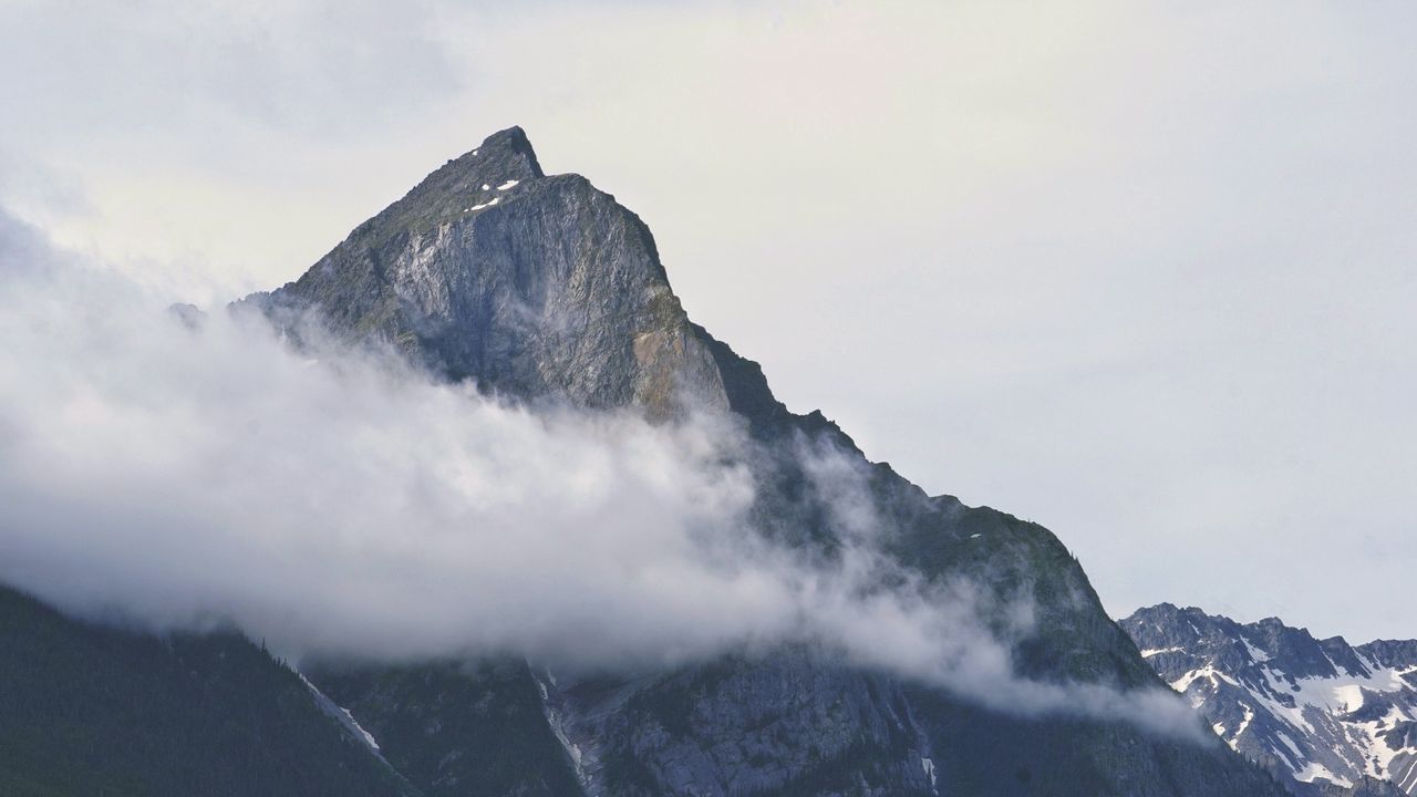 Wallpaper rock, cloud, landform, peak, height, landscape