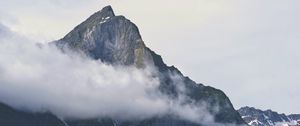 Preview wallpaper rock, cloud, landform, peak, height, landscape