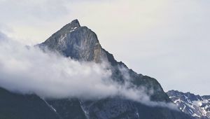 Preview wallpaper rock, cloud, landform, peak, height, landscape