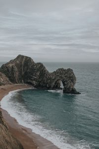 Preview wallpaper rock, coast, sea, foam, nature