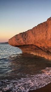 Preview wallpaper rock, coast, sea, foam, landscape