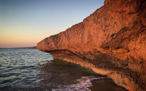 Preview wallpaper rock, coast, sea, foam, landscape