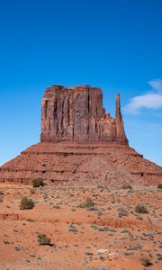 Preview wallpaper rock, desert, bushes, nature