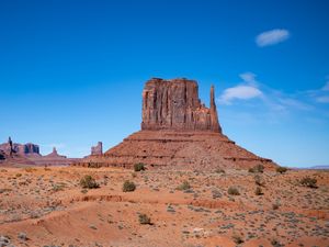 Preview wallpaper rock, desert, bushes, nature