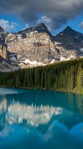 Preview wallpaper rock, forest, trees, lake, reflection, nature