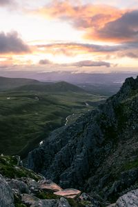 Preview wallpaper rock, hills, mountains, stream, landscape