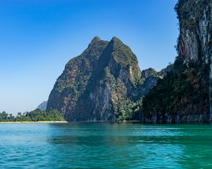 Preview wallpaper rock, island, sea, water, shore