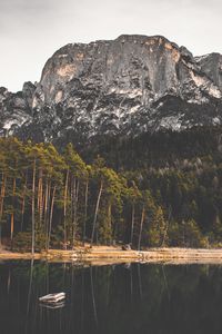Preview wallpaper rock, lake, forest, trees