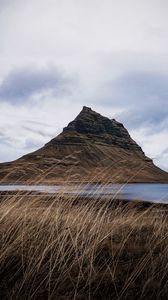 Preview wallpaper rock, lake, grass, nature