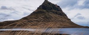 Preview wallpaper rock, lake, grass, nature