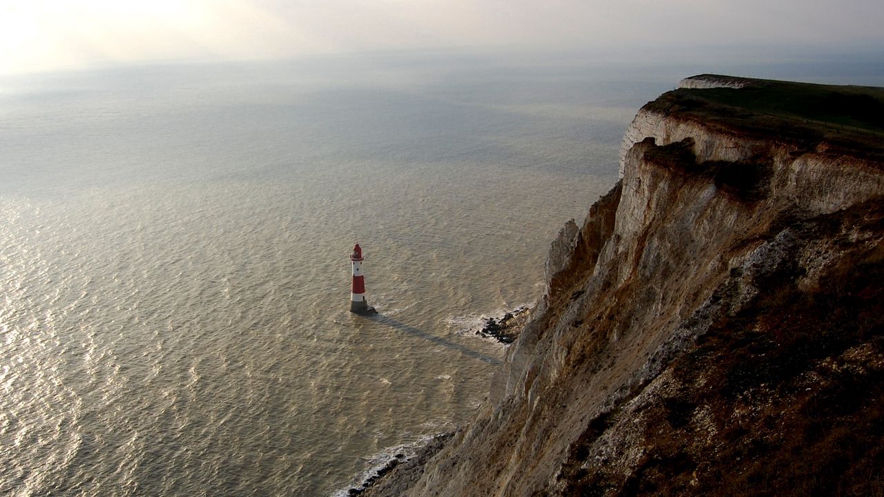 Wallpaper rock, lighthouse, height, stranded
