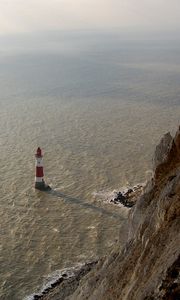 Preview wallpaper rock, lighthouse, height, stranded