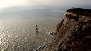 Preview wallpaper rock, lighthouse, height, stranded
