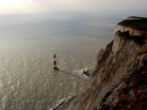 Preview wallpaper rock, lighthouse, height, stranded