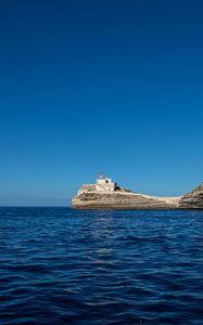 Preview wallpaper rock, lighthouse, sea, nature