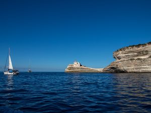 Preview wallpaper rock, lighthouse, sea, nature