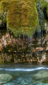 Preview wallpaper rock, moss, landscape, sea