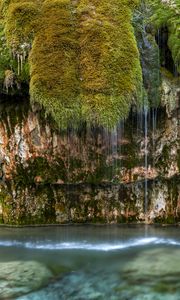 Preview wallpaper rock, moss, landscape, sea