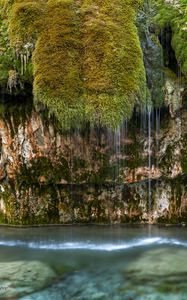Preview wallpaper rock, moss, landscape, sea