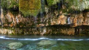 Preview wallpaper rock, moss, landscape, sea