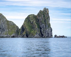 Preview wallpaper rock, mountain, sea, landscape, nature