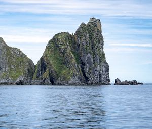 Preview wallpaper rock, mountain, sea, landscape, nature