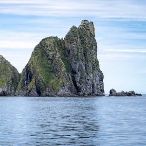 Preview wallpaper rock, mountain, sea, landscape, nature