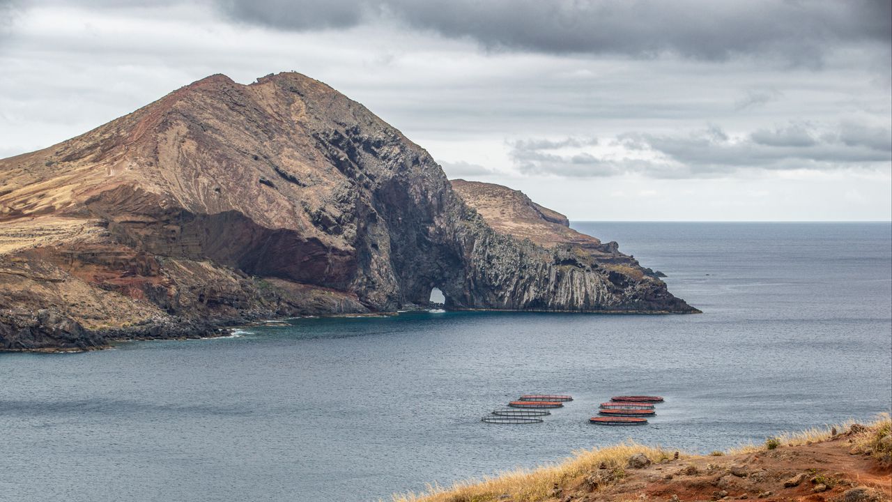 Wallpaper rock, mountain, sea, nature