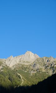 Preview wallpaper rock, mountain, slope, trees, relief, landscape