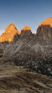 Preview wallpaper rock, mountain, slope, valley, trees