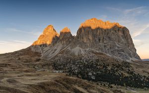 Preview wallpaper rock, mountain, slope, valley, trees