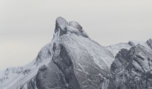 Preview wallpaper rock, mountain, snow, peak, relief, nature