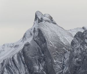 Preview wallpaper rock, mountain, snow, peak, relief, nature