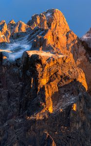 Preview wallpaper rock, mountain, snow, snowy, stone