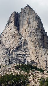 Preview wallpaper rock, mountain, trees, landscape
