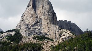 Preview wallpaper rock, mountain, trees, landscape
