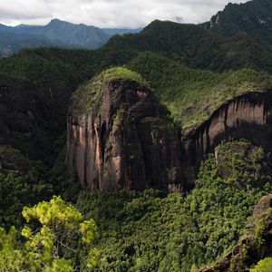 Preview wallpaper rock, mountains, grass, trees