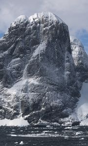 Preview wallpaper rock, mountains, snow, nature