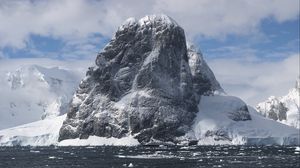 Preview wallpaper rock, mountains, snow, nature