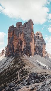 Preview wallpaper rock, mountains, stone, peak, sky