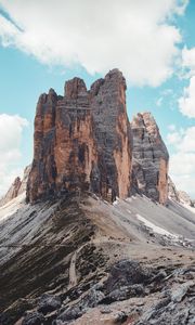 Preview wallpaper rock, mountains, stone, peak, sky