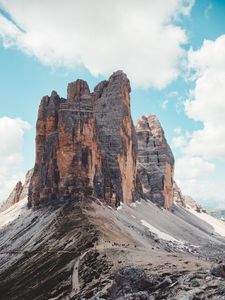 Preview wallpaper rock, mountains, stone, peak, sky