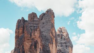 Preview wallpaper rock, mountains, stone, peak, sky