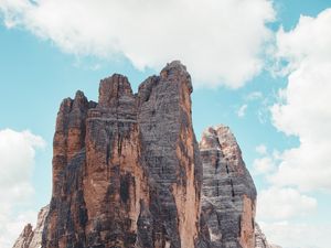Preview wallpaper rock, mountains, stone, peak, sky