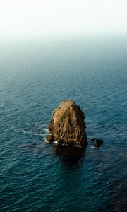 Preview wallpaper rock, ocean, horizon, channel islands, oxnard, united states